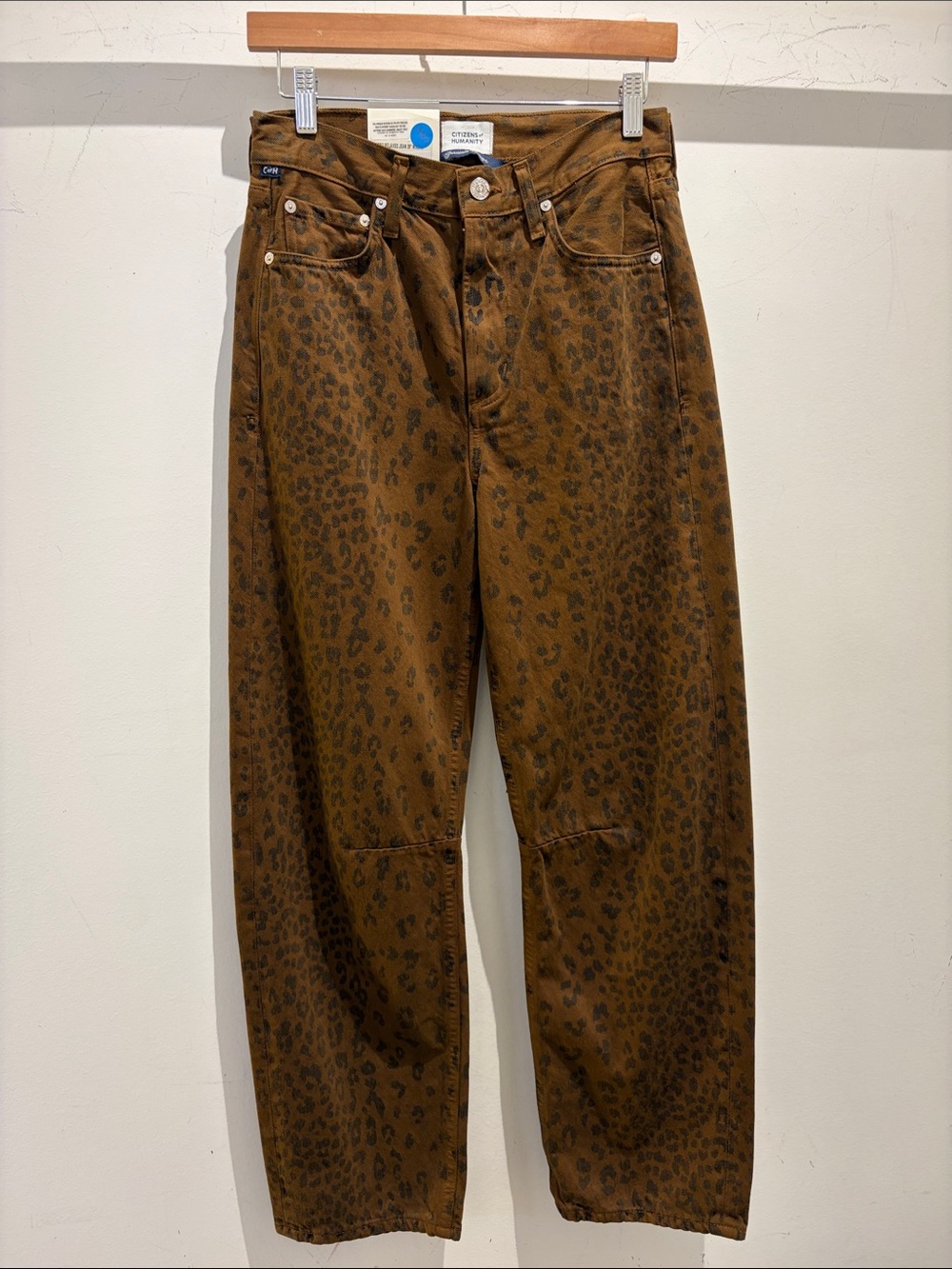 Citizens Of Humanity Women’s Miro Long Sepia Relaxed Cheetah Jean Size 24
